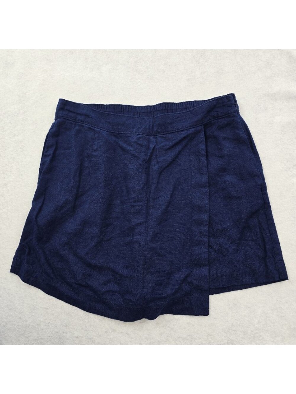 St Johns Bay Faux Wrap Linen Blend Skort Size 14 Coastal Travel Americana Casual